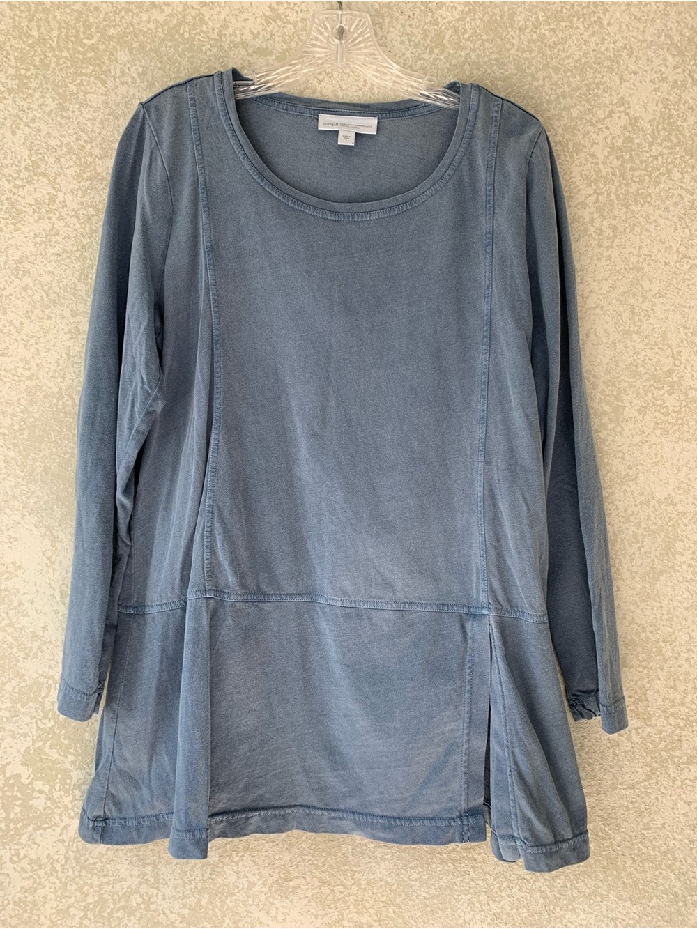J. Jill Washed Denim-Blue Long Sleeve Tunic